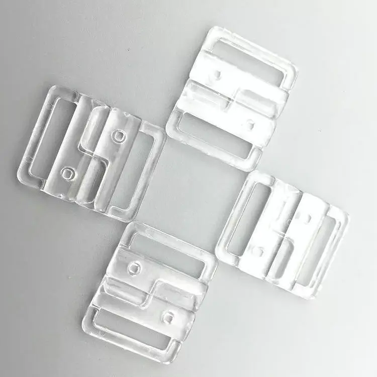 White Black Clear Plastic Lingerie Accessory Sewing Bikini Bra Clips Clasps Strap Adjustable Buckle