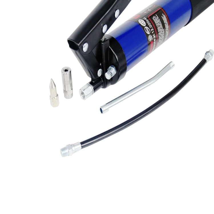 SALI T-shape Handle Aluminum Alloy + Steel 600cc Capacity 12000psi Pressure Zinc Alloy Head Grease Gun