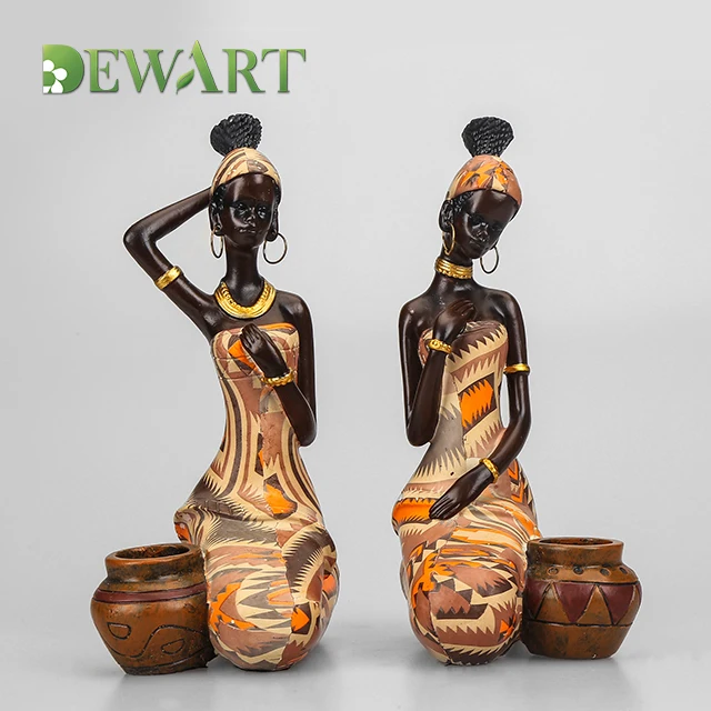 Статуи Африканской девушки из смолы, поделки, скульптура черной женщины, фигурки африканских леди, сувениры из полирезины, Африканский домашний декор