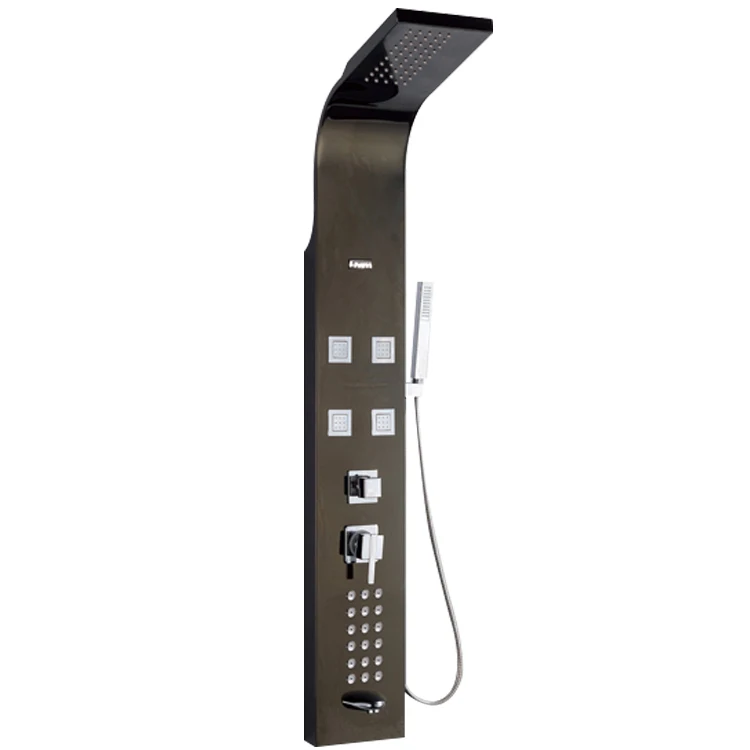 304 Stainless Steel Shower Panel Smart Thermostat Rainfall Shower Set Led Home Shower With Massage Flow