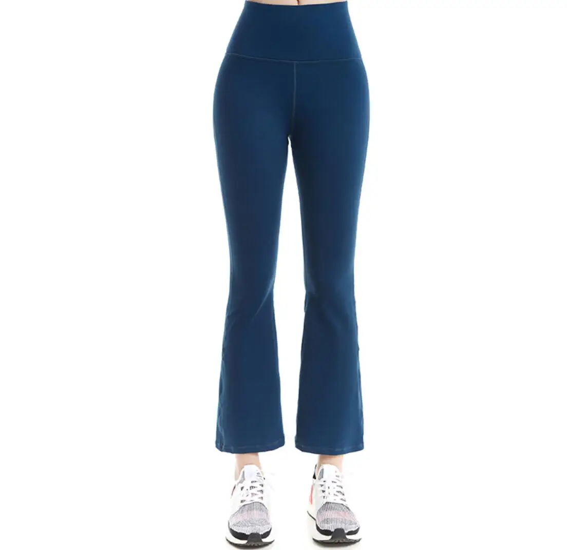 
New Arrival Latest Design High Waist Flare Wide Leg Yoga Tights Drop-Ship Women Fitness Pants 