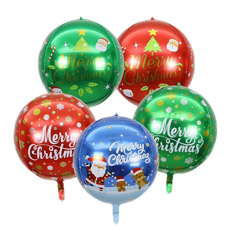 New 22 inch christmas 4D balloon merry christmas foil balloon for party decoration floating helium balloon