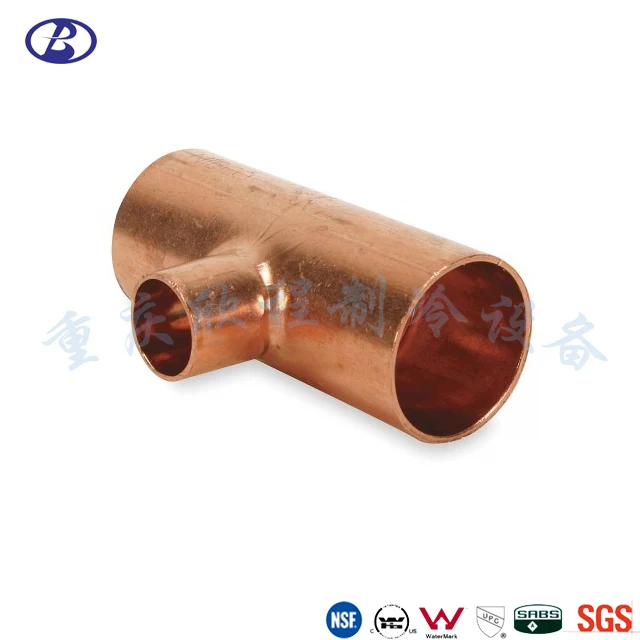 3 Way Copper Tee Reducer Refrigeration and Plumbing Copper Pipe Fitting