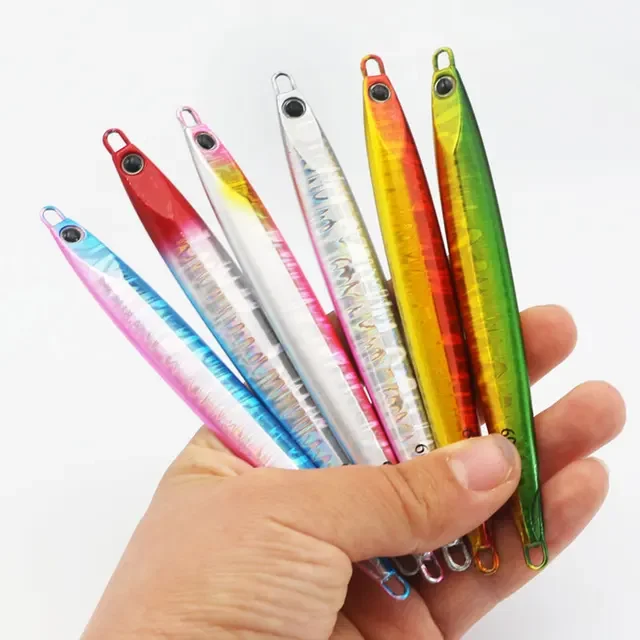 Hot Sale Feather Jigging Lures Trout Bass Perch Fishing High-Speed Metal Lead Ocean Boat Fishing Jigs Cod Bream High Reflection