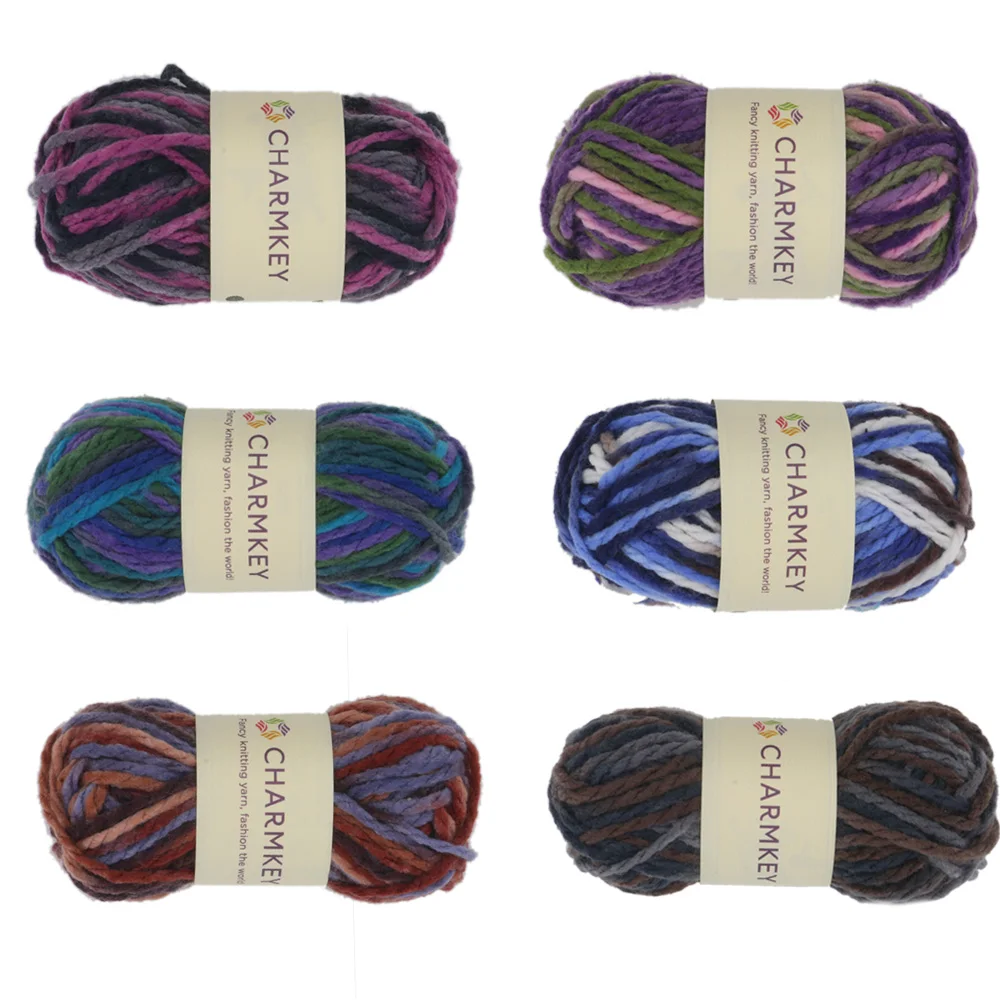 Hot sale customized 100gram per pcs popular easy weaving mixed color yarn 100% acrylic knitting yarn fancy yarn for crochet