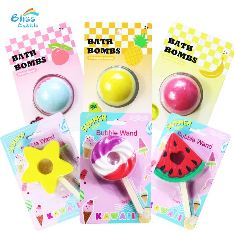 Wholesale Custom Organic Body Care Fizzy Spa Luxury Bath Bombs Ball Natural Lollipop Watermelon Star Oil Bubble Bath Bomb
