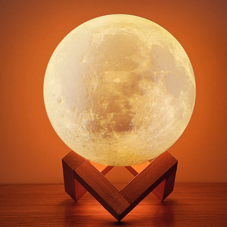 Wholesale Remote Control Color Changing Bedside 3D Printing Night Lamp Smart Baby Moon Night Light