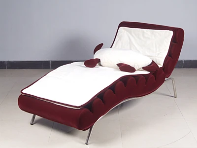 Home Furniture Stainless Frame Velvet Fabric Single Leisure Sofa Lounge Adjustable Head Fabric Sex Sofa Bed