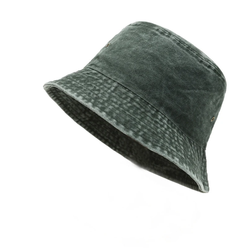 Customized Logo Japanese Washed Denim Fisherman Hat All Match Sunscreen Sun Hat Couple Men And Women Fashion Bucket Hat