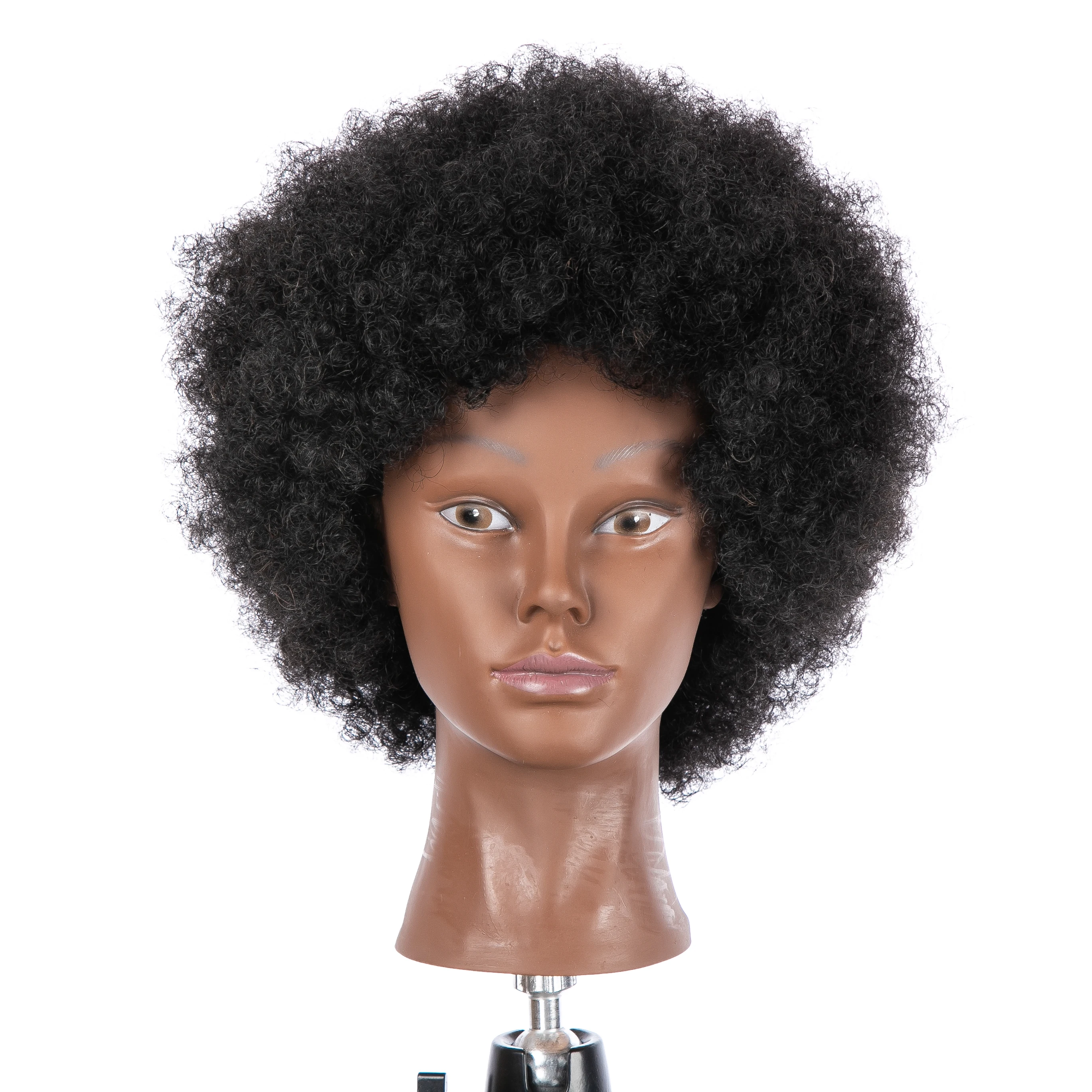 Cosmetology 100% human hair doll head african american salon practice hairdresser training mannequin dummy doll head (1600190450492)