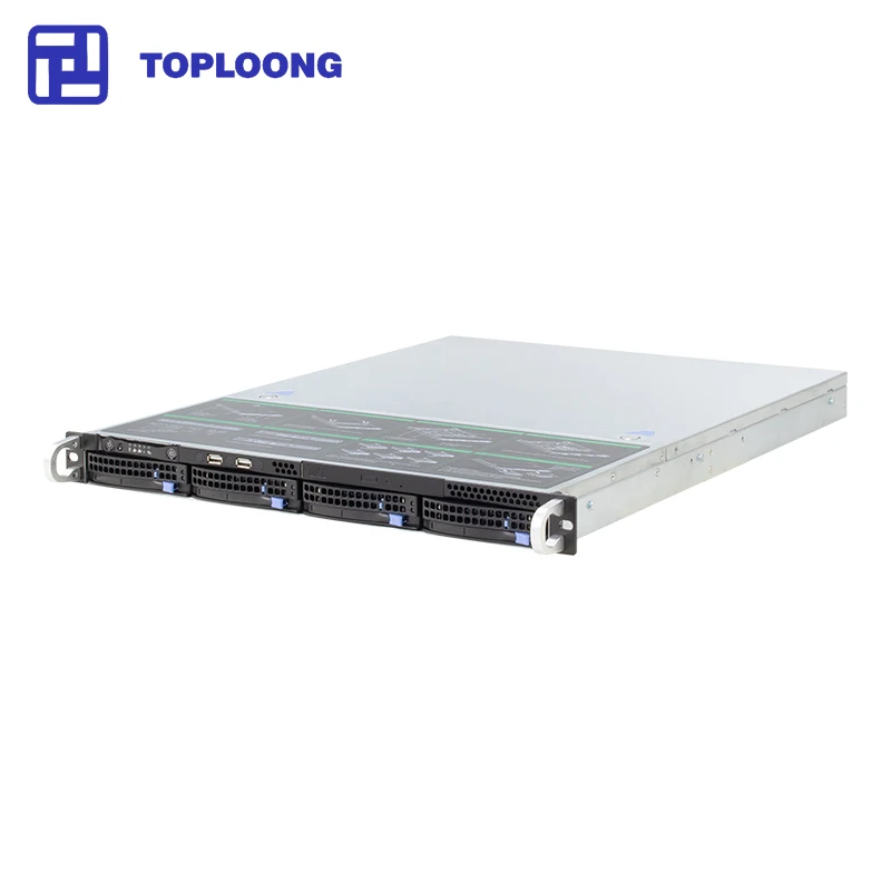 1u  rackmount  enclosure with fans chassis hotswappable hot-plug server case chassis