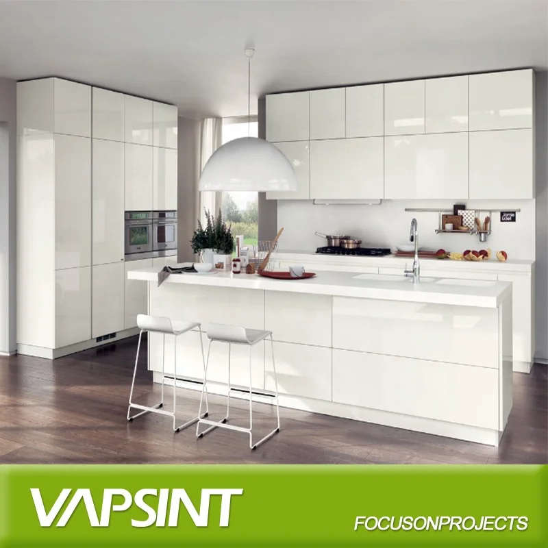
High quality lacquer modular kitchen cabinet pvc white 