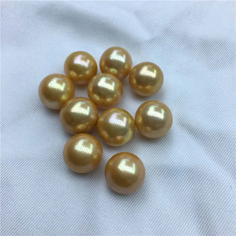 Pearl Oyster Akoya Oyster Edison Pearl 12-13mm AAAA Grade Gold Color Freshwater Pearl Natural Round