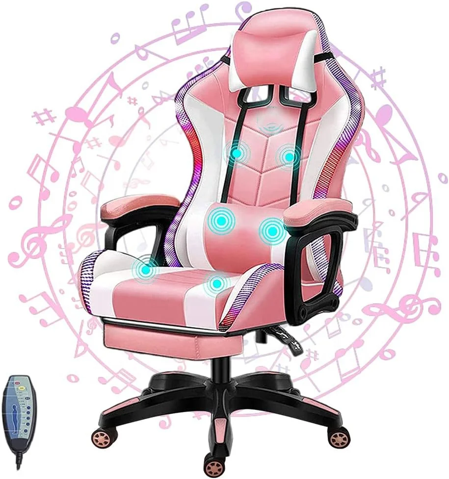 High Quality Gaming Chair Comfortable Rgb Computer Chairs 7 points Massage Gaming Chair with Speakers and LED for Adults