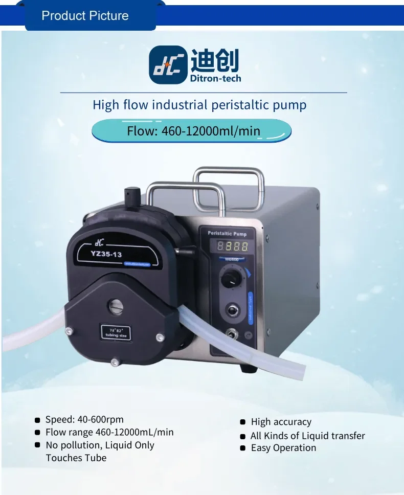 China supplier  WG600-2J +YZ35 large flow rate peristaltic pump 12L