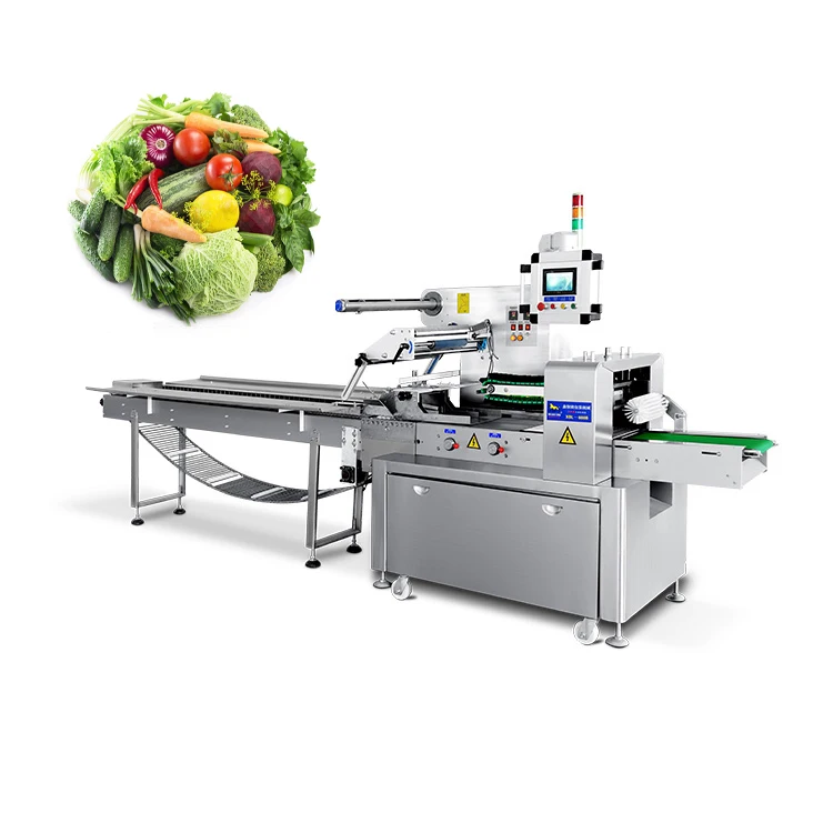 Good Price Automatic Fresh Fruit Green Lettuce Cucumber Vegetable Bag Package Machine Horizontal Pillow Flow Packing Machine
