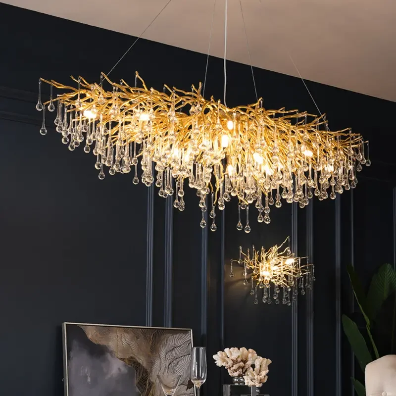Wholesale Indoor Decoration Living Room restaurant LED Modern Glass Chandelier Lamp