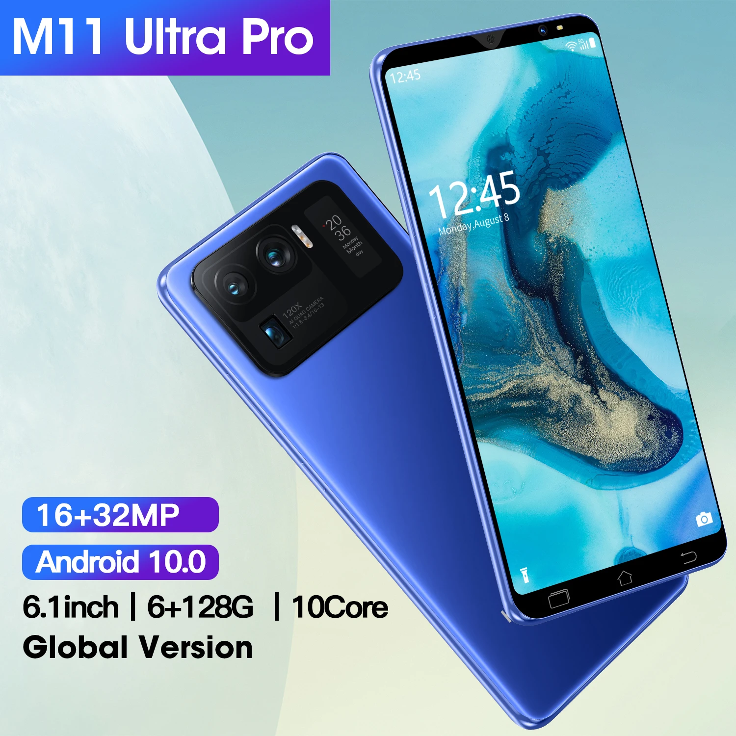 M11U Pro 8GB+512GB 5.8 Inch Supports Smart Wake-up Face Recognition Screen Fingerprint Dual SIM Card 5G Smartphone Mobile Phone