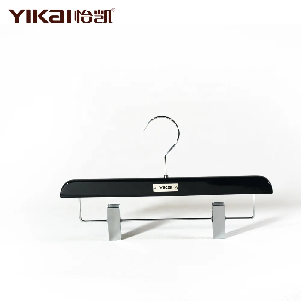 Customized logo luxury brand lacquered wood hangers for coat with extra shoulder