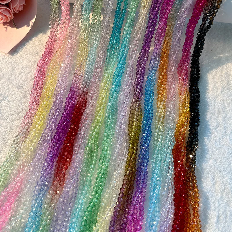 Заводская цена 2/3/4/6/8 ММ Семь Цветов Градиентные стеклянные бусины DIY Rondelle Австрийские граненые для изготовления ювелирных изделий