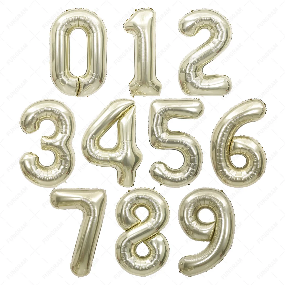 Number Balloon Wholesale 40Inch 0-9 Large Number Various Colors White Gold Helium Foil Number Balloons Party Decoration Supplies