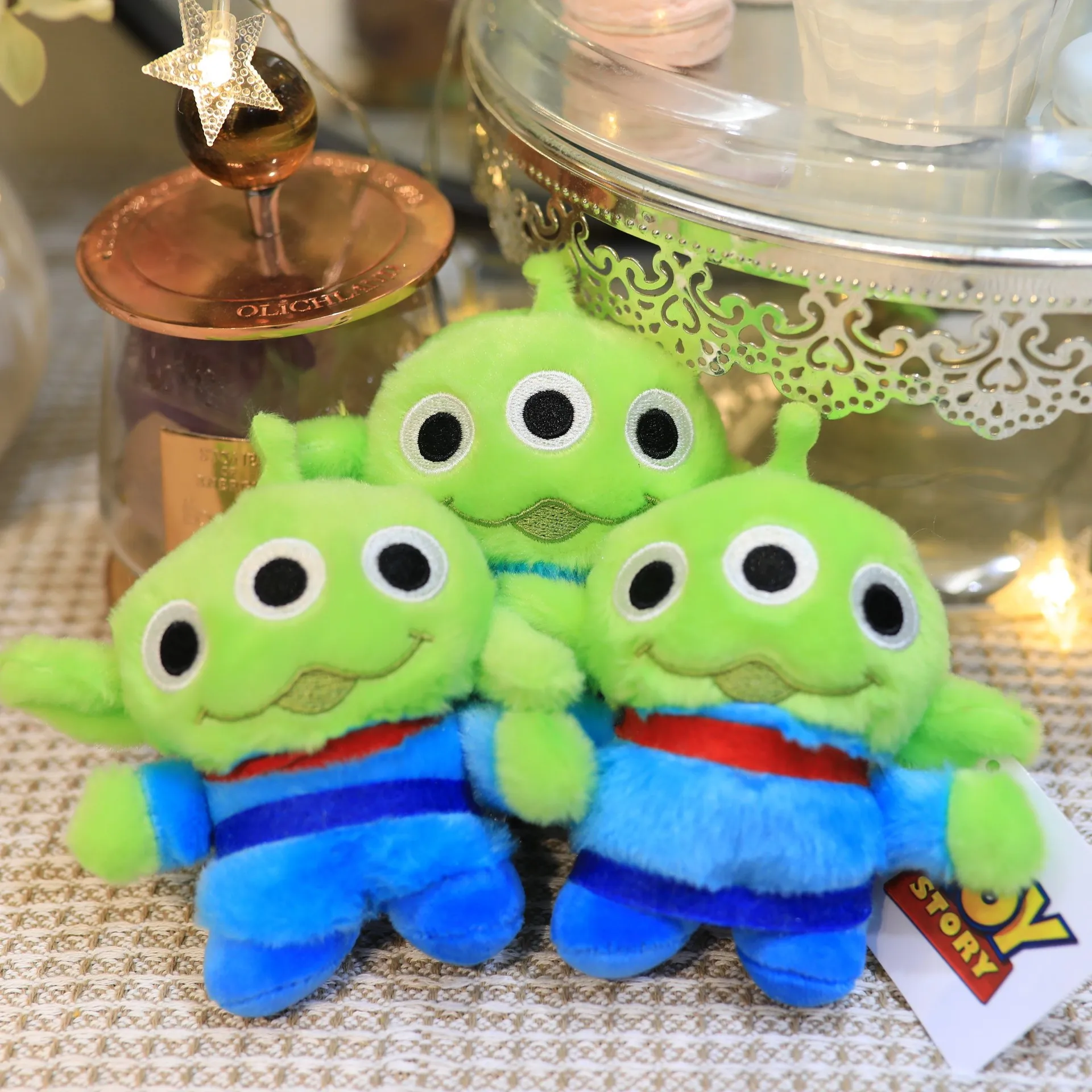 Wholesale 12cm Toy Story Aliens Plush Keychain Cute Stuffed Plush Pendant