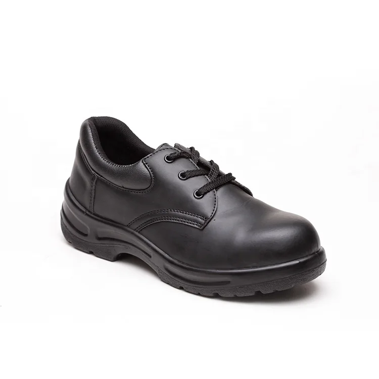 Black Smooth Action Leather Woodland Men Safety Work Shoes