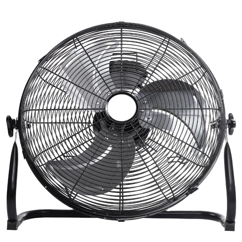 14-дюймовый классический черный промышленный Электрический металлический напольный вентилятор для гостиничного гаража на складе промышленной мастерской.