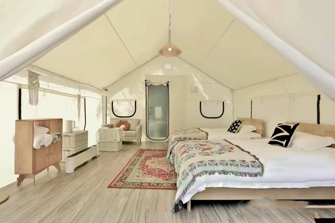 Waterproof outdoor steel structure tent  camping event luxury resort hotel  safari tent