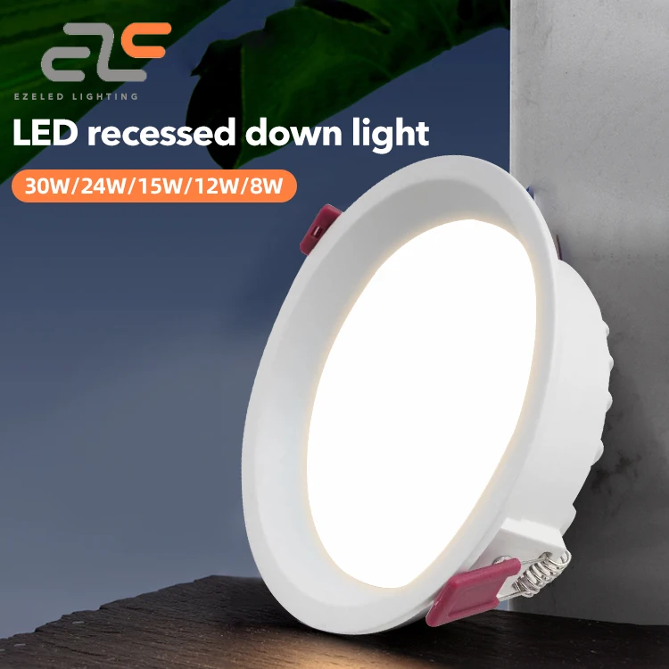 EZELED Best Selling Recessed Anti-Dazzle Aluminum Thin Round Panel Lamp 8 12 15 24 30 W Led Panel Light