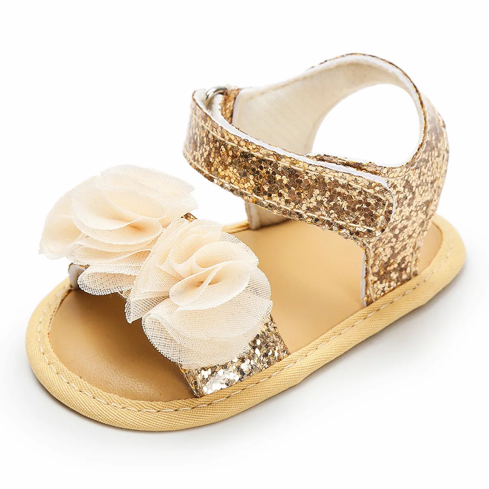 BB0015 china wholesale Beautiful Shiny pink cheap baby toddler sandal girls flower infant dress sandals for little girls