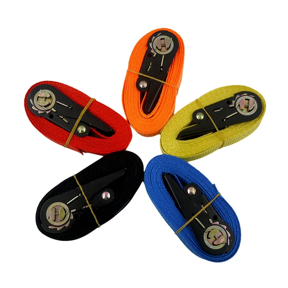 Black 1inch 25mm 3m car tie down straps ratchet 680kgs without hooks