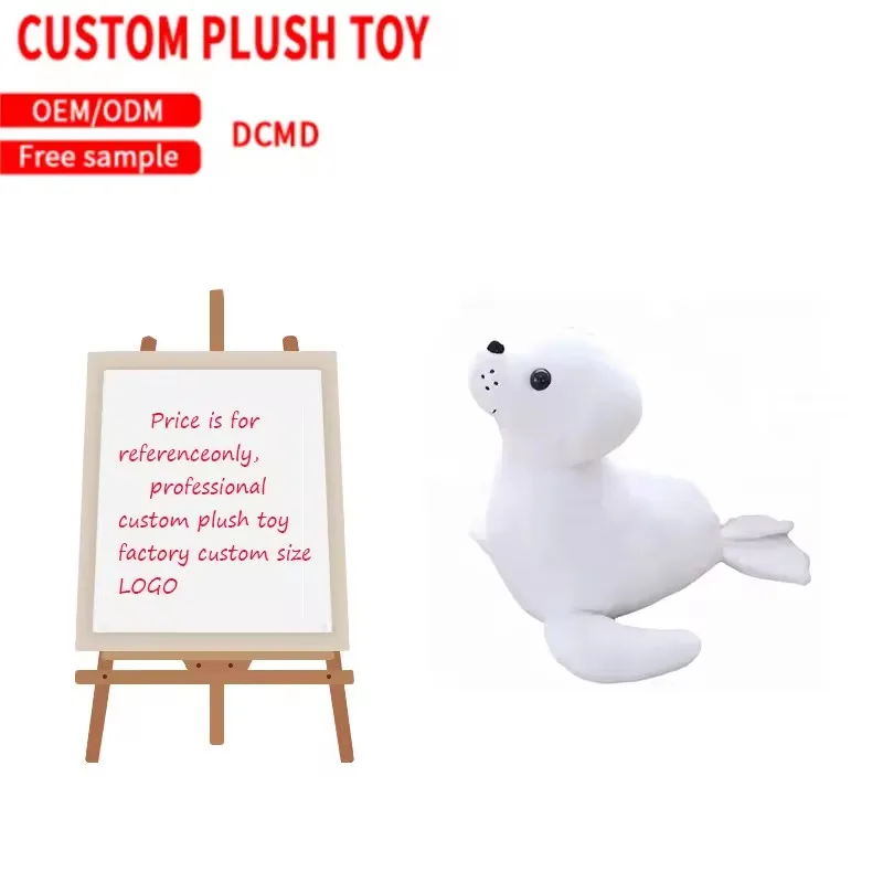 High quality custom plush toy White Sea lion plush doll Cute animal Sea lion plush toy