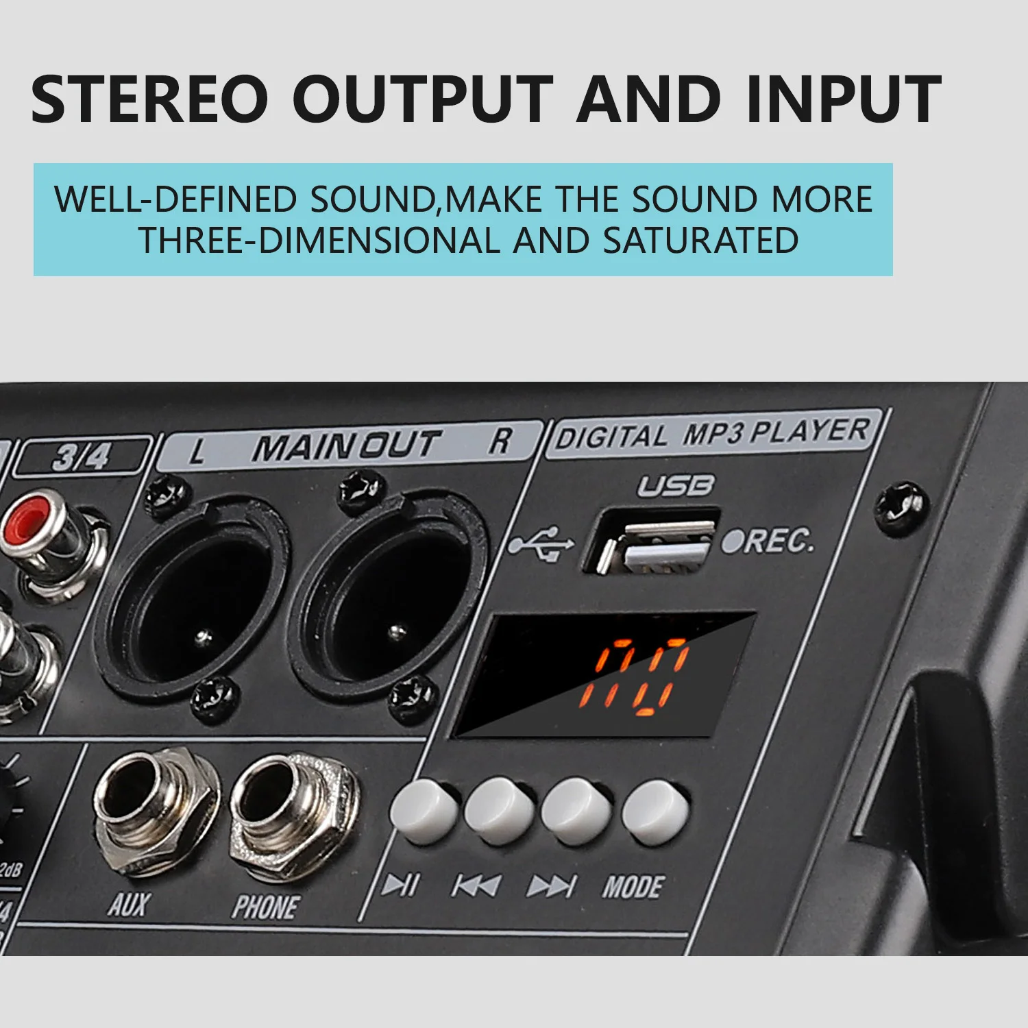 Professional 6 Channel Mixing Console 48V Phantom Power 99 DSP USB MP3 Audio Mono Mixer Stereo Mixer Audio Mini Mixer