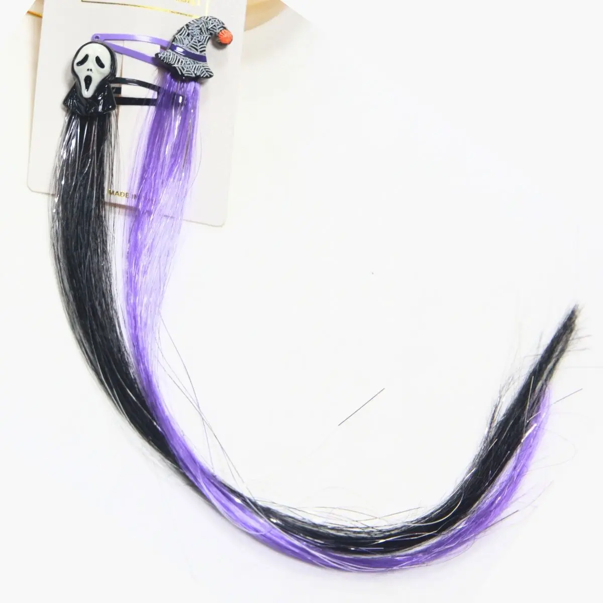 Anxin Halloween Witch Hat Ghost Tassel Wig Hair Clips For Kids Hair Extensions