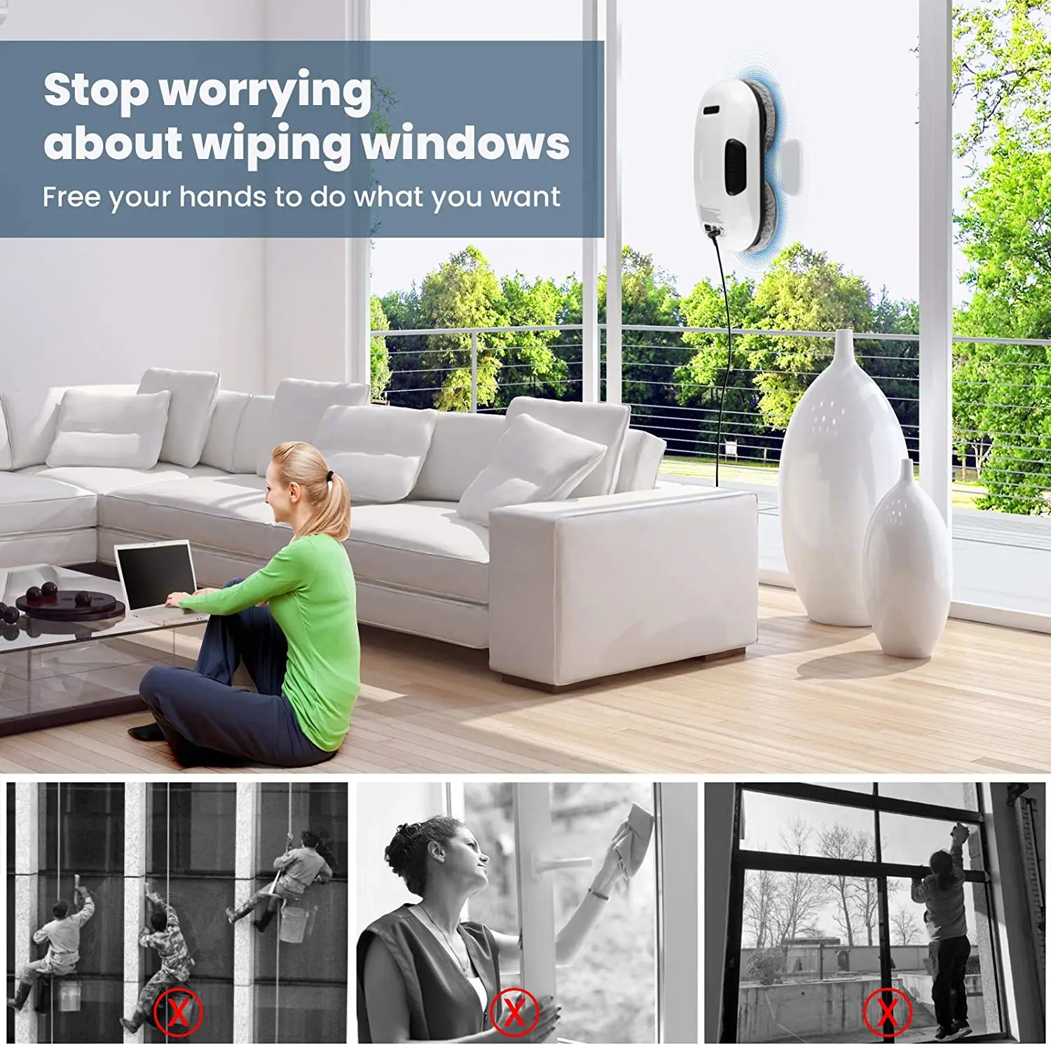 Automatic Safety Washer Robot Window Cleaner Glass Window Cleaning Robot Vacuum Cleaner