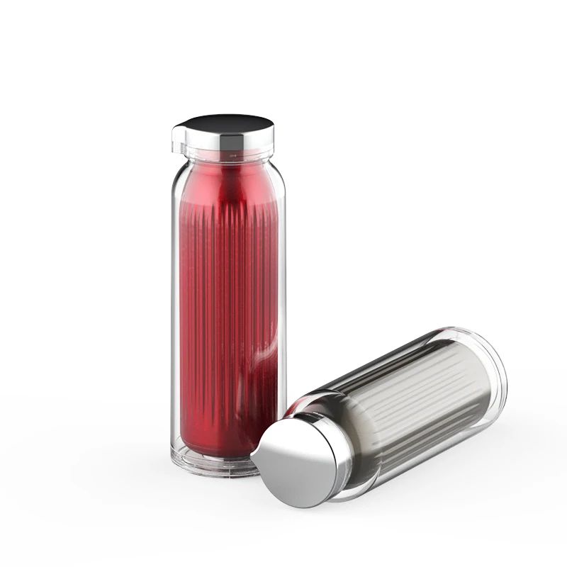 16oz пластиковые бутылки с водой Эко-дружественных с двойными стенками бутылки прямо с двойными стенками из нержавеющей стали Вакуумная с вкраплениями камней и орнаментом в форме крышки