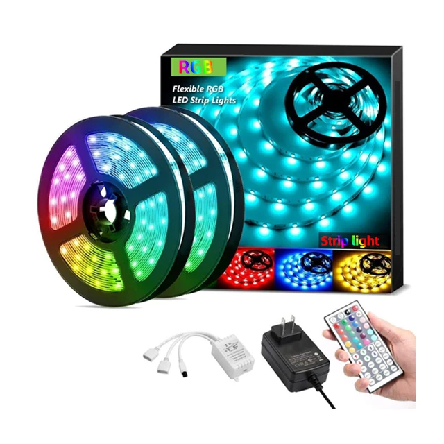RGB Strip Light SMD 2835 54leds 60leds Flexible 24Key Remote 12V IP65 Waterproof Led Strip Light Tape 5M 10M 16 Million Colors