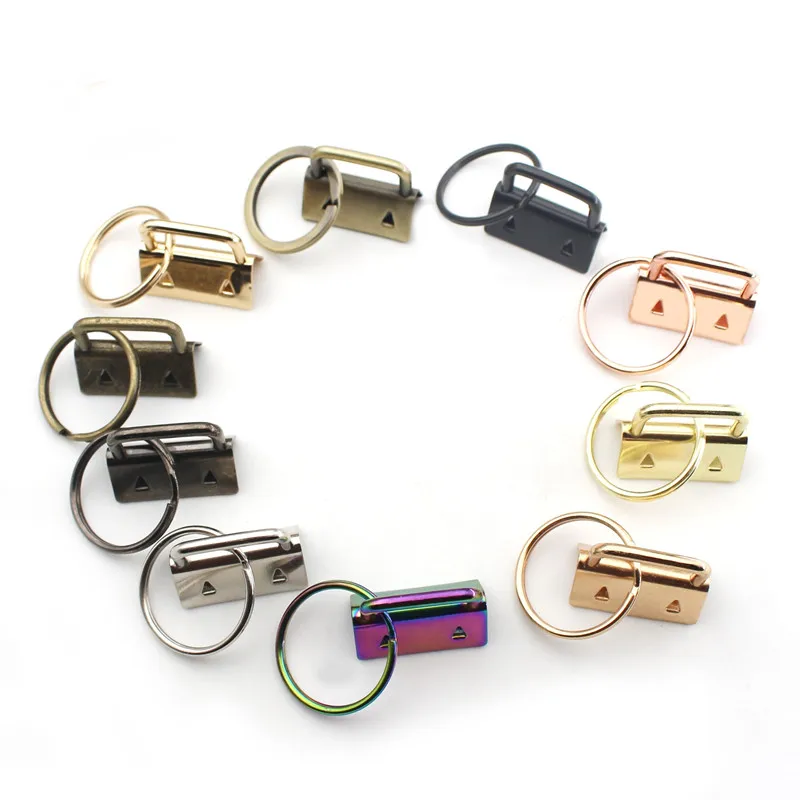 Wholesale hot selling multicolor Keychain Fob Hardware Wristlet Lanyard with Metal Ring for Keychain and Wristlet