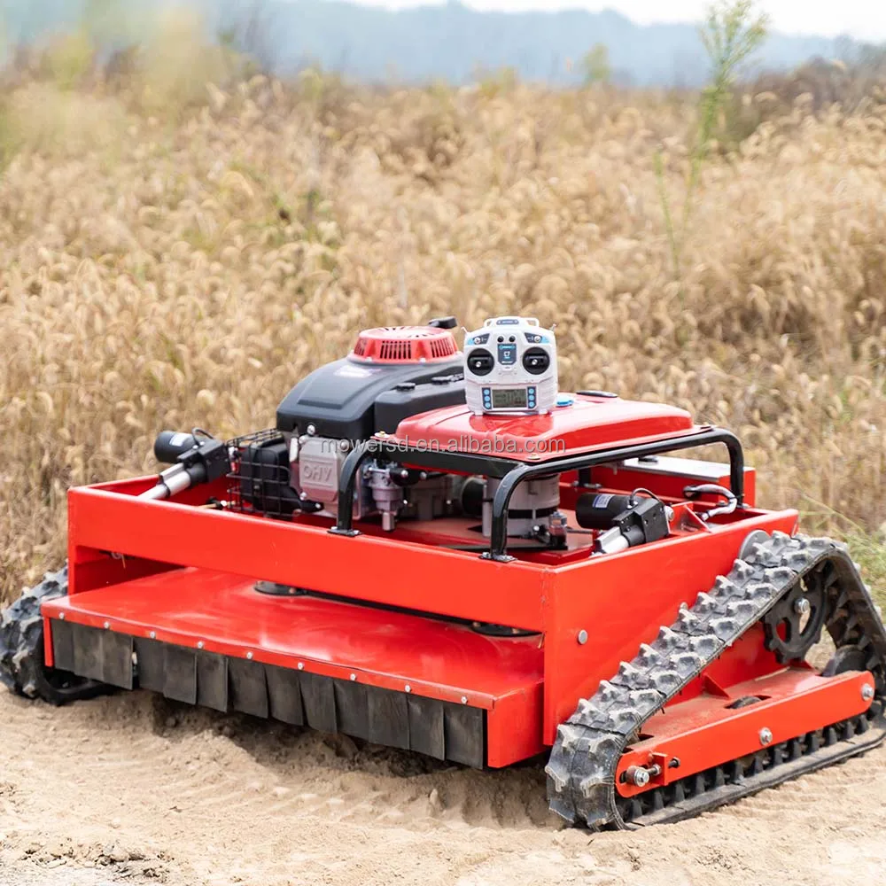 Multi Purpose Rc Rubber Crawler Robot Gasoline Self Propelled 43 Inch Garden Remote Control Lawn Mower For Farmer