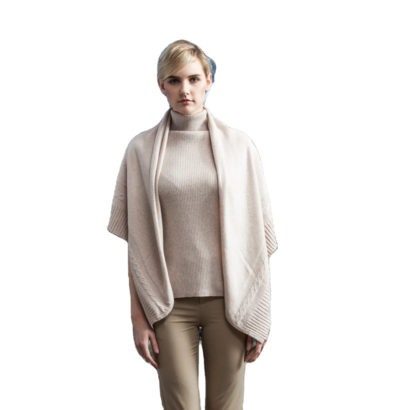 Good quality wool cashmere lady cable scarf knitting pattern