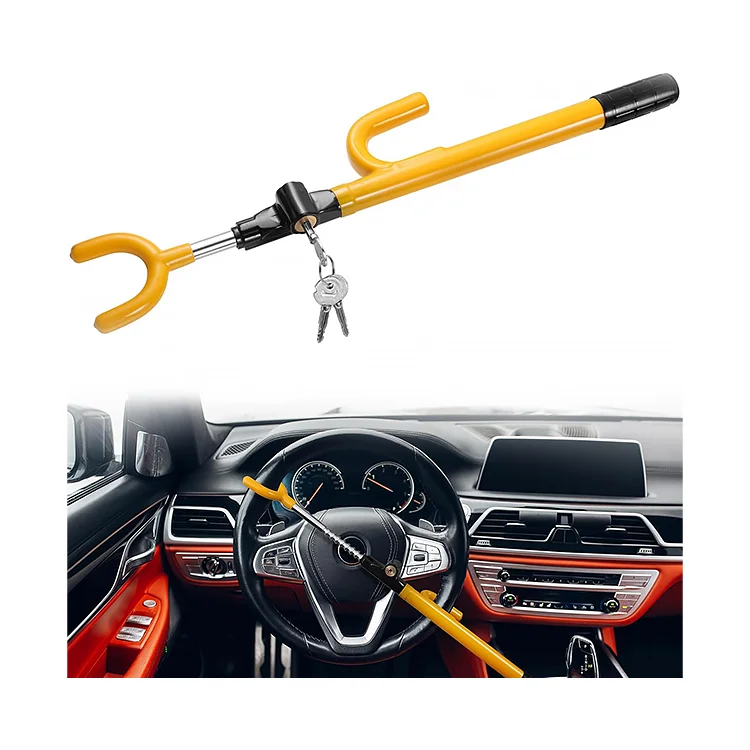 Xiangta Car Steering Lock With 2 Keys Anti Theft Protection T-Locks Foldable Automobile Wheel Steering Lock for Car