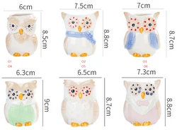 Factory Direct Sales Ceramic Mini Owl Succulent Pots Cute Animal Small Plant Planters Cactus Plants Container Bonsai Pots