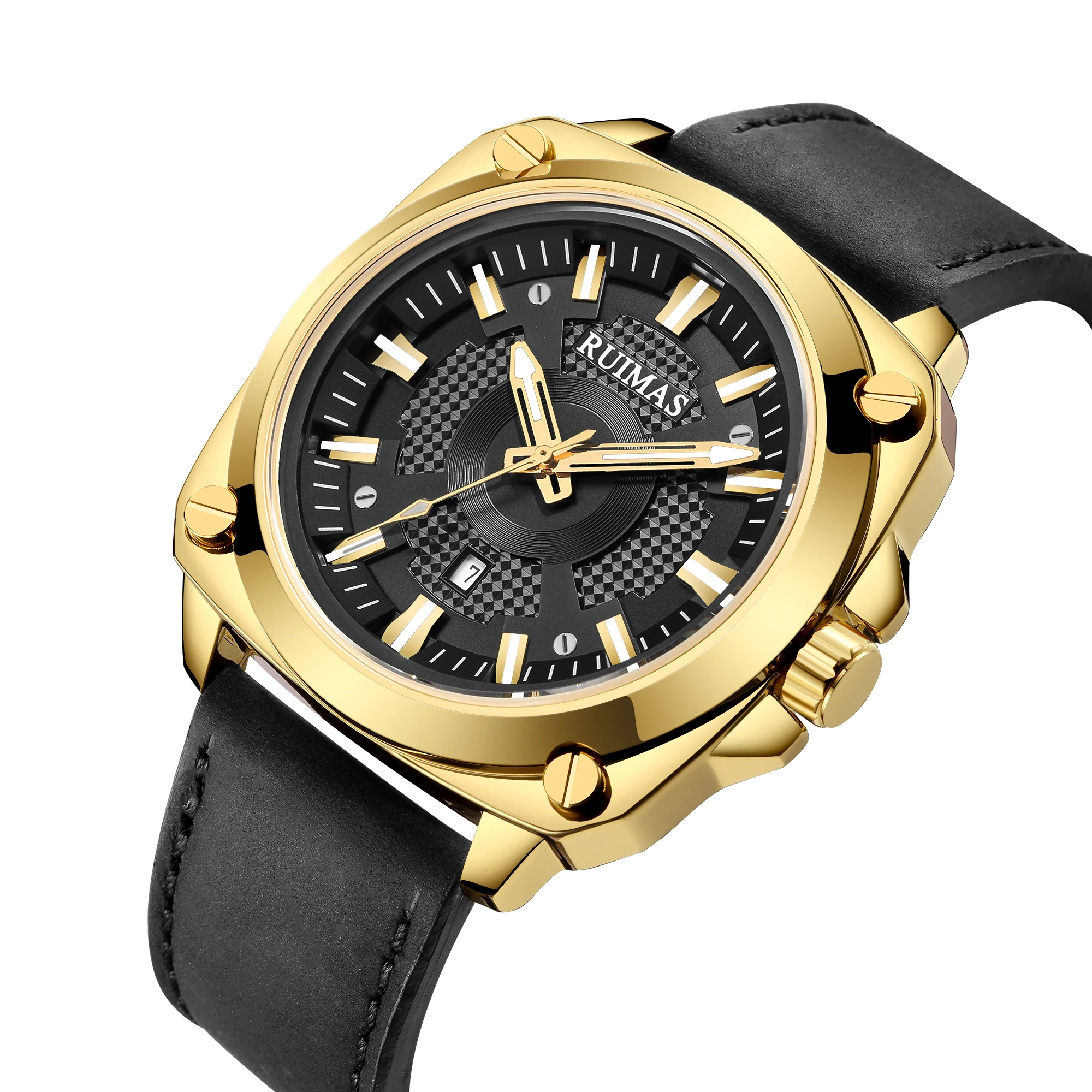 Relojes Hombre RUIMAS 303 Original Brand Men Leather Quartz Watches Waterproof Luxury Square Watch