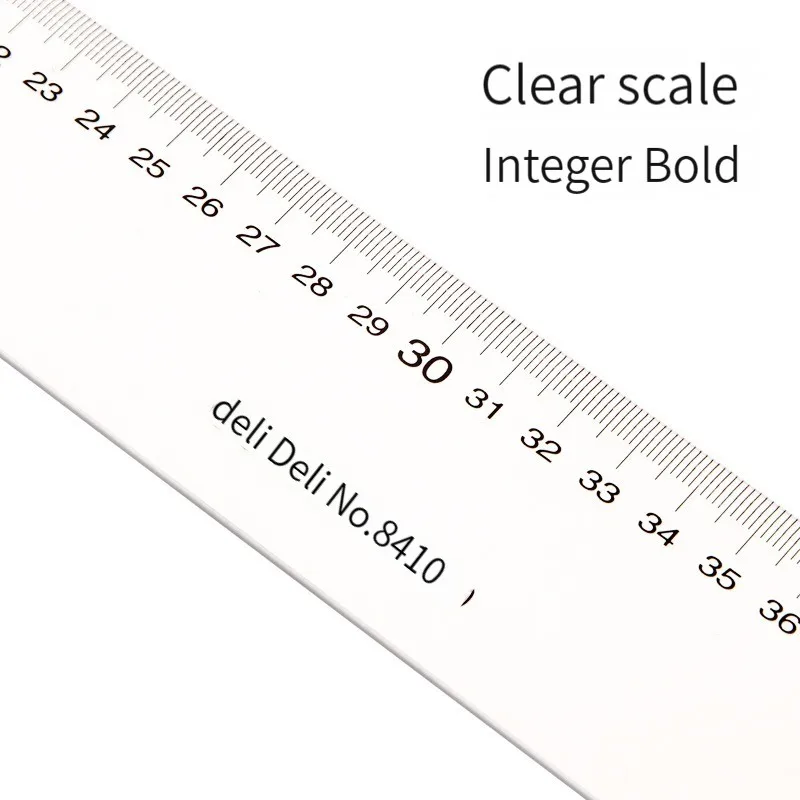 Deli 8410 scale clear strong and durable drawing special plexiglass material architecture T-ruler plastic transparent