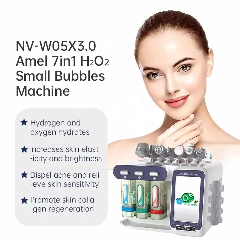 7in1 oxygene facial machine oxygene face spray rf bipolar skin scrubber ultrasonic portable hydro facial machine