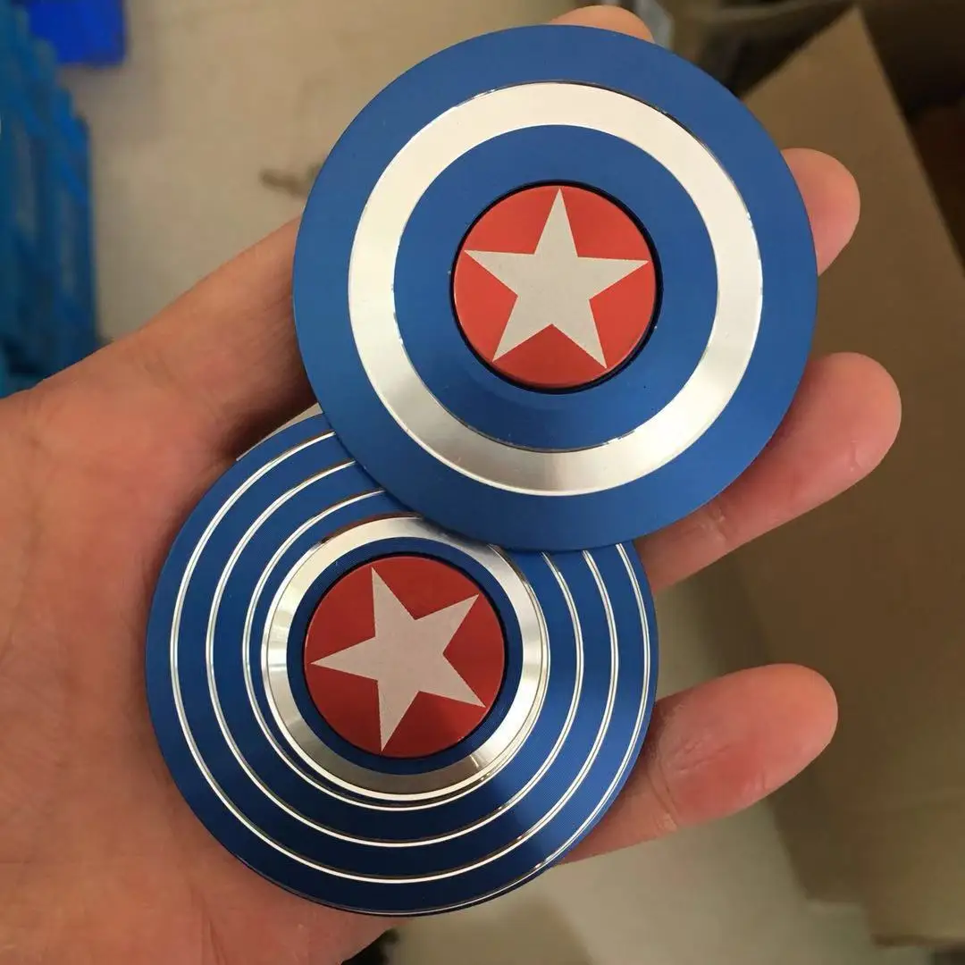 Factory wholesale aluminum alloy American captain fingertip Metal Finger Spinner decompression toy for kid gift Fidget Spinner
