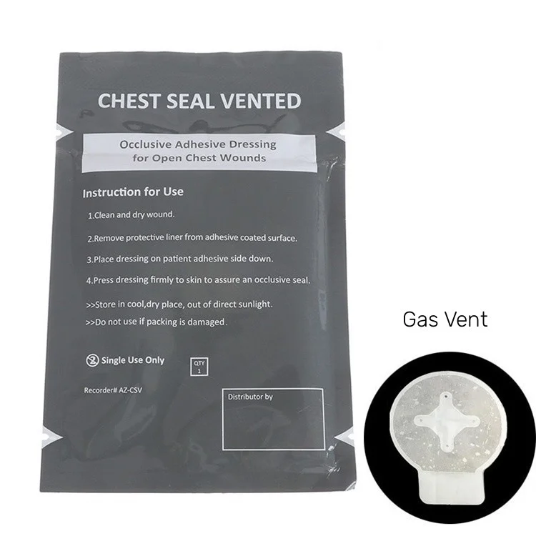 Wedacraftz Emergency Medical first aid supplies Vented and Non vented Transparent Chest Seal Pneumothorax Patch Ifak Chest Seal