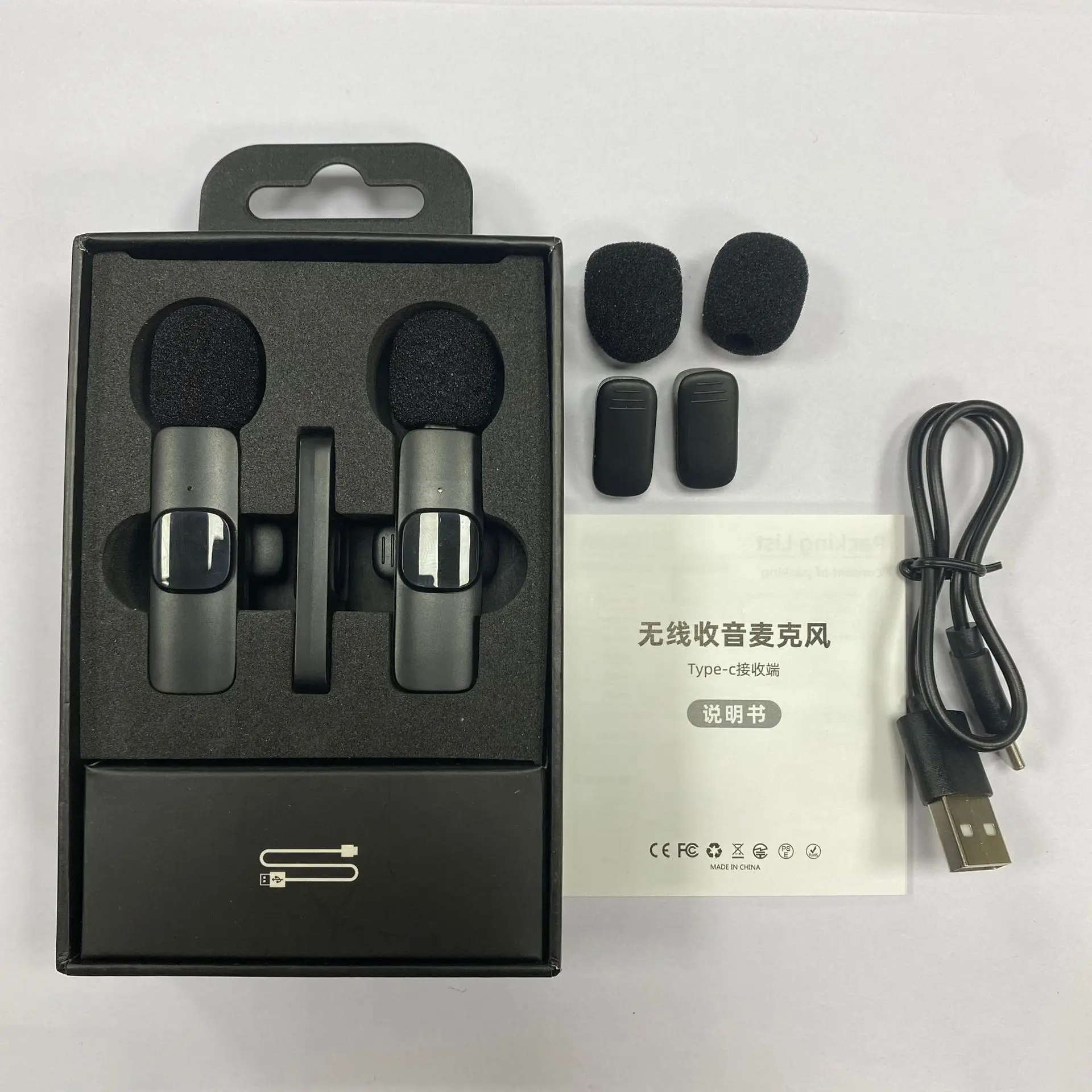 K9 Wireless Lavalier Microphone 2 in 1 Short Video Live Streaming Mini Wireless Microphone