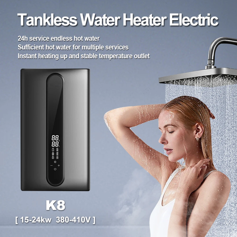 380V-400V 15-24KW 3phases hot water supply Commercial Central Instant Electric Shower Water Heater for Hotel